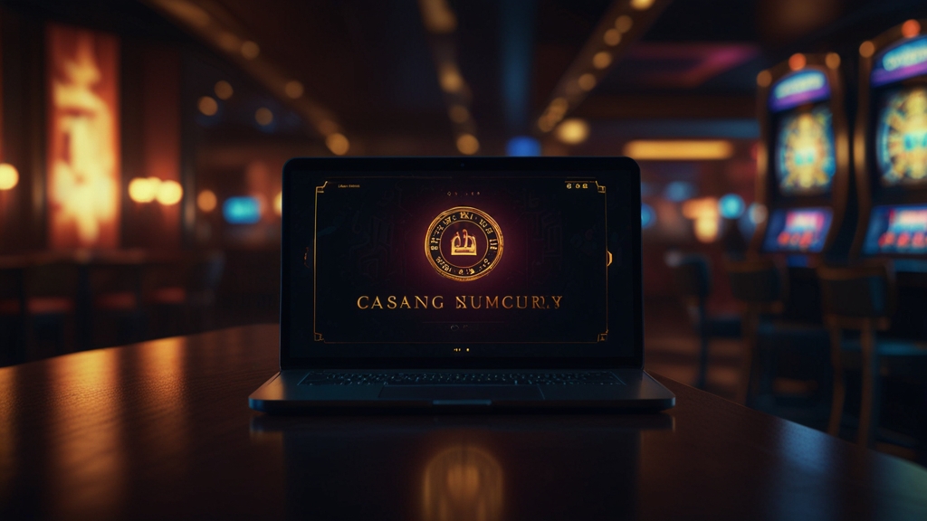 A glowing casino login screen in a dark neon-lit setting