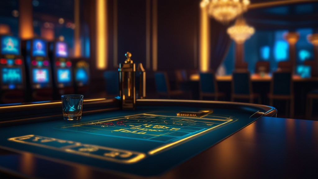 A registration form glowing on a tablet in a casino setting